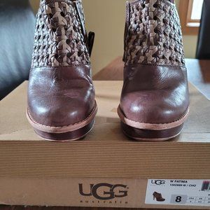 UGG Fatima Genuine Sheepskin Woven Platform Bootie